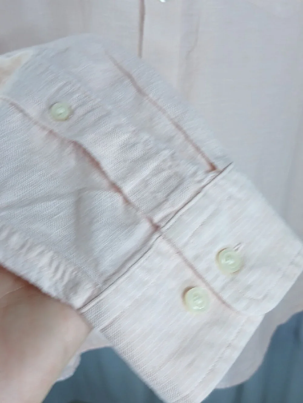 Banana Republic Light Pink Men's Casual Button-Down linen cotton Shirt